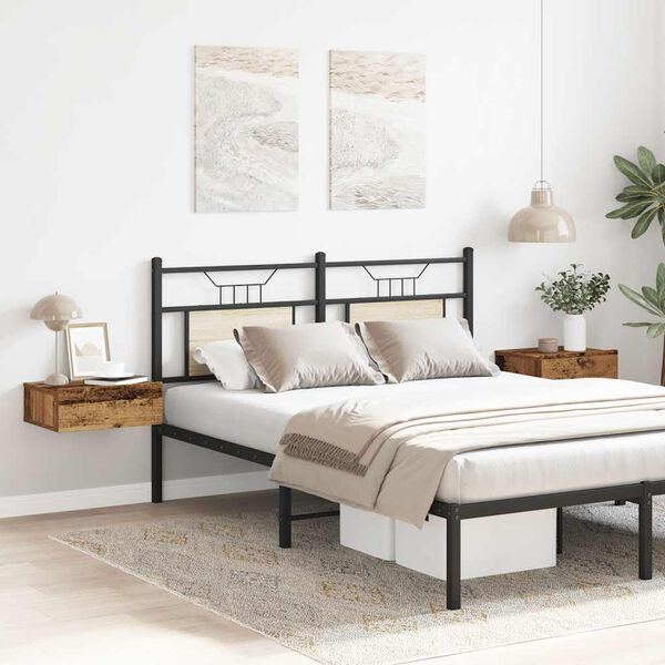 vidaXL Comodini Pensili 2pz Legno Antico 40x32x15 cm Legno Multistrato