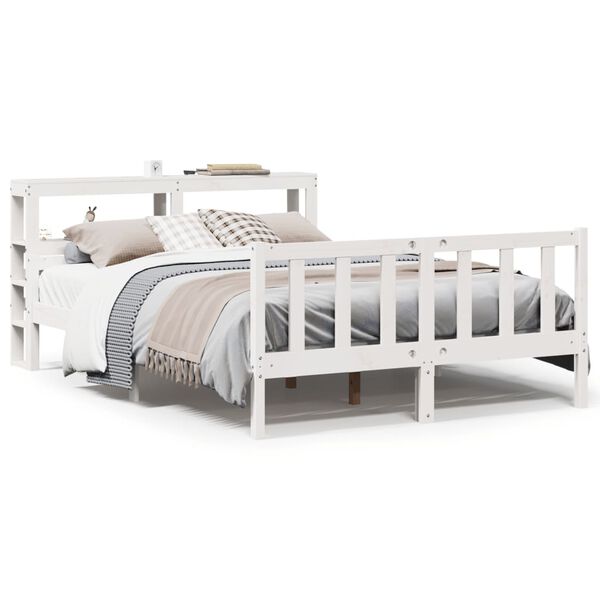 vidaXL Letto senza Materasso Bianco 160x200 cm Legno Massello di Pino