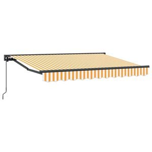 vidaXL Tenda retrattile manuale Giallo e Bianco 2,5 x 2 m