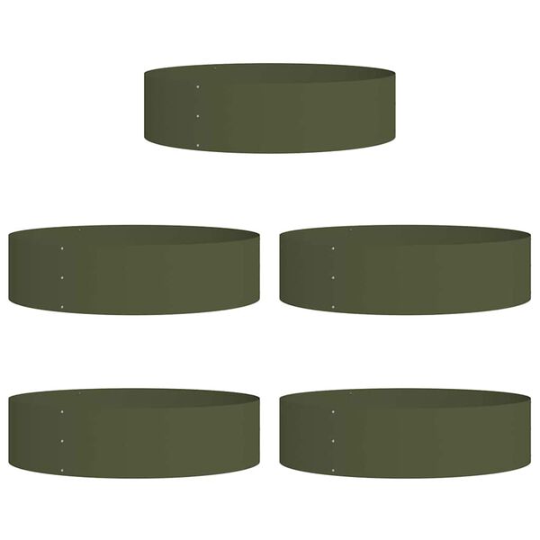 vidaXL Anello per vaso 5 pcs Verde oliva 80 x 80 x 20 cm