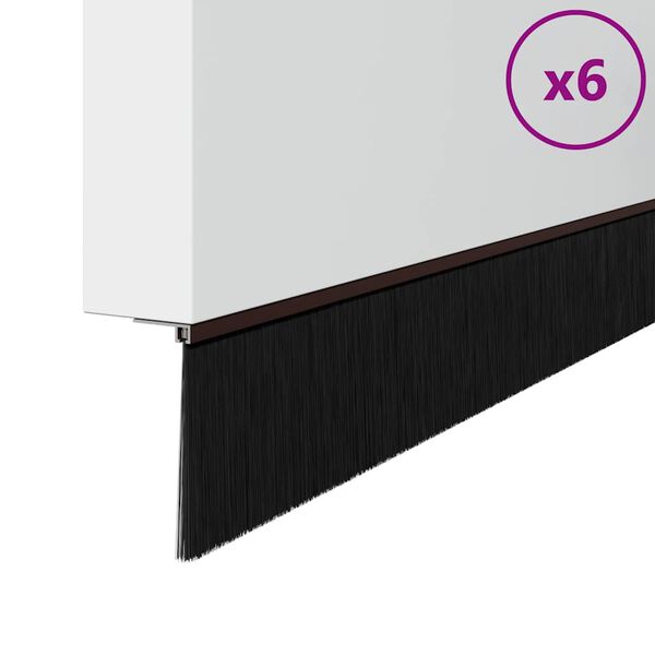 vidaXL Spazzole per porte a vite 6 pcs Marrone 100 cm