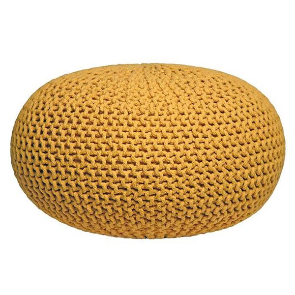 LABEL51 Pouf a Maglia in Cotone L Giallo