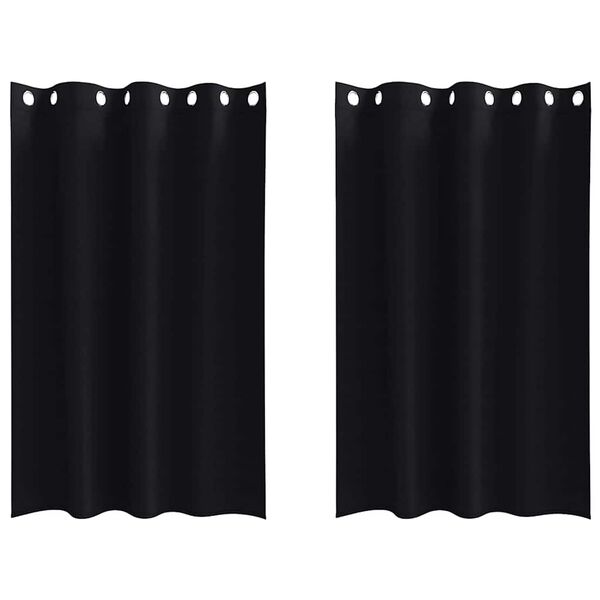 vidaXL Tende Blackout con Anelli 2 pcs Nero 175 x 140 cm Poliestere