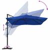 vidaXL Parasol Roma a braccio con blocco Blu e Nero 352 x 251 x 265 cm