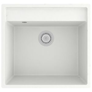vidaXL Lavello da Cucina con Foro Troppopieno Bianco in Granito