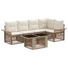 vidaXL Set Divano da Giardino 6 pz Beige e Bianco Crema polyrattan