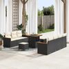 vidaXL Set Divano da Giardino 10 pcs Nero polyrattan