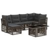 vidaXL Set Divano da Giardino 7 pz Grigio polyrattan