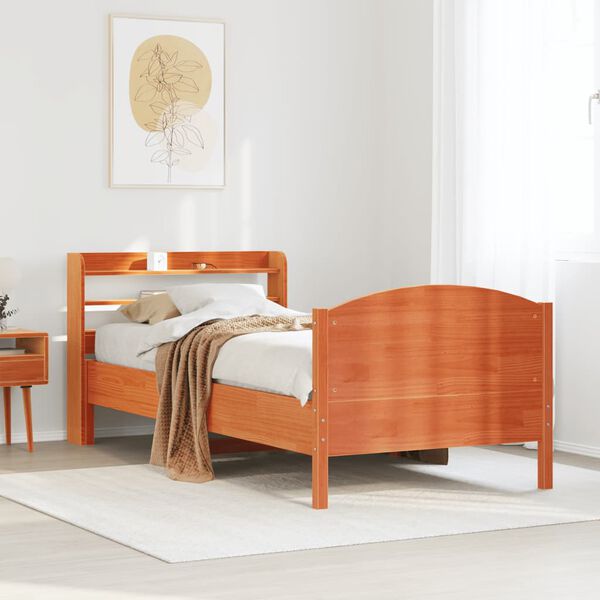 vidaXL Letto senza Materasso Marrone Cera 90x200 cm Legno di Pino