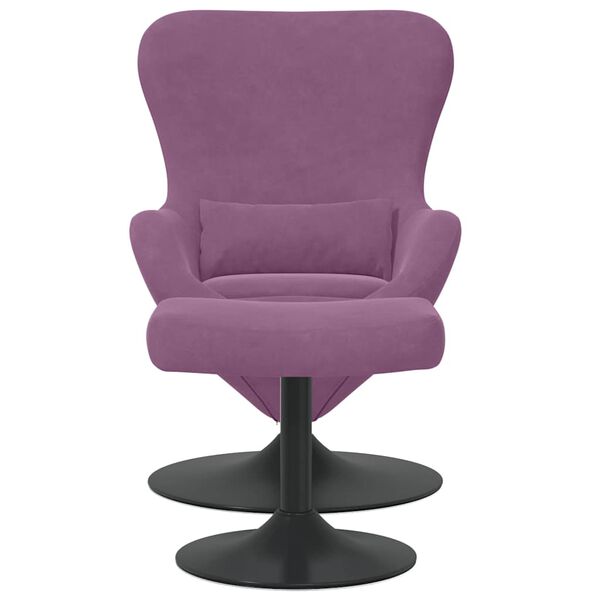 vidaXL Sedia Egg con Pouf Viola Velluto