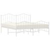 vidaXL Giroletto con Testiera e Pediera Metallo Bianco 160x200 cm