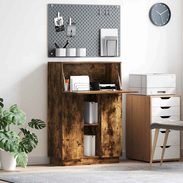 vidaXL Scrivania Rovere fum&eacute; 71,5 x 31,5 x 106,5 cm Legno multistrato