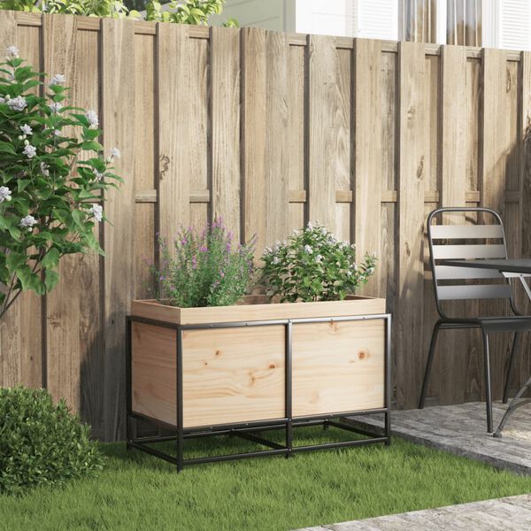 vidaXL Fioriera da Giardino 80x40x50 cm in Legno Massello di Pino