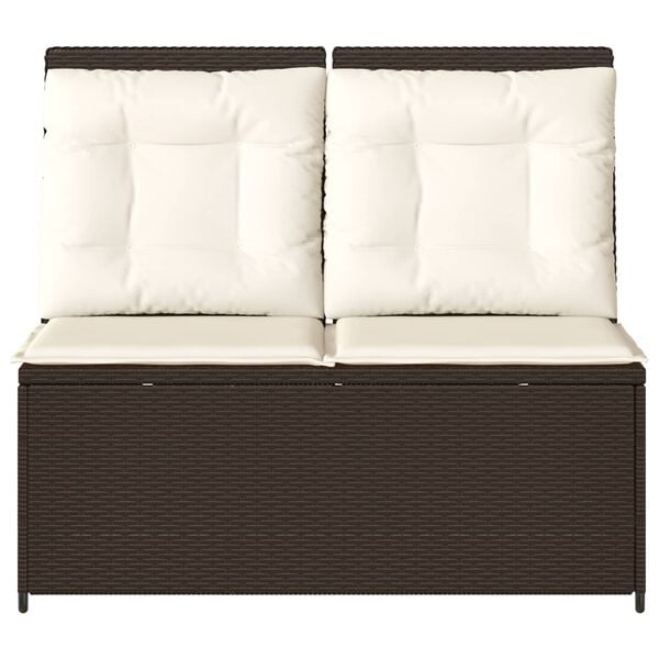 vidaXL Panchina da giardino Marrone polyrattan