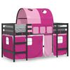 vidaXL Letto a Soppalco con Tunnel Bambini Rosa 80x200cm Massello Pino