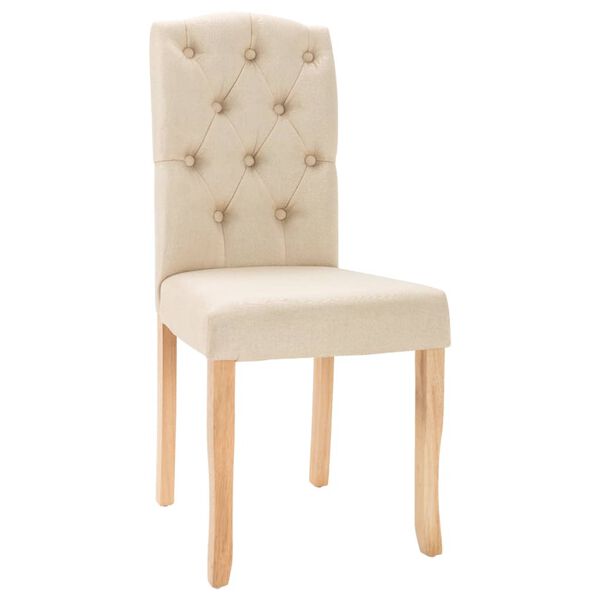 vidaXL Sedie da Pranzo 6 pz Crema in Tessuto