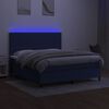 vidaXL Letto a Molle con Materasso e LED Blu 180x200 cm in Tessuto