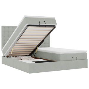 vidaXL Struttura Letto Pouf con Materassi 160x200 cm in Velluto