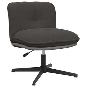 vidaXL Sedia da Ufficio Girevole Riccio Grigio Scuro Effetto Lana