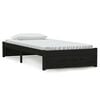 vidaXL Giroletto Nero in Legno Massello 90x190 cm Single