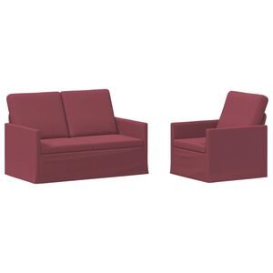 vidaXL Set di divani 2 pcs Rosso Vino Tessuto