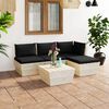 vidaXL Set Divani da Giardino su Pallet 5 pz con Cuscini Legno Abete