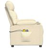 vidaXL Poltrona Alzapersona Massaggiante Crema in Tessuto