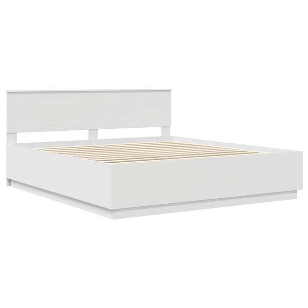 vidaXL Struttura del letto Bianco 200 x 200 cm Legno multistrato