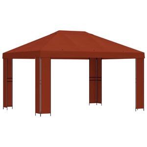 vidaXL Gazebo 4 &times; 3 m Terracotta Poliestere e Acciaio 190 gsm