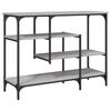vidaXL Tavolino Consolle con Ripiani Grigio Sonoma 100x35x75 cm