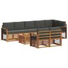 vidaXL Set divani 9 pcs Naturale e Antracite Legno di Acacia Massello
