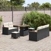 vidaXL Set Divano da Giardino 10 pcs Nero e Crema polyrattan