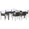 vidaXL Set da Pranzo per Giardino 7 pcs Marrone e Nero Rattan in PE