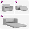 vidaXL Divano letto 110cm Grigio Nuvola Tessuto