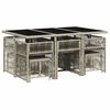 vidaXL Set Pranzo Giardino 11pz con Cuscini Grigio Chiaro Polyrattan