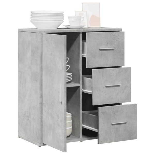 vidaXL Credenza Grigio Cemento 60x31x70 cm in Legno Multistrato