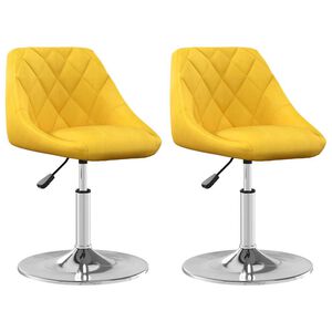 vidaXL Sedie da Pranzo Girevoli 2 pz Giallo Senape in Velluto
