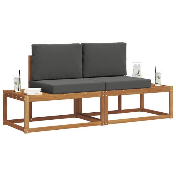 vidaXL Set di divani da esterno con cuscino 2 pcs Naturale