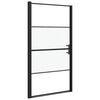 vidaXL Parete Doccia 100x178 cm Vetro Temperato Semi Smerigliato Nero