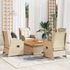 vidaXL Set Divani da Giardino 5 pz con Cuscini in Polyrattan Beige