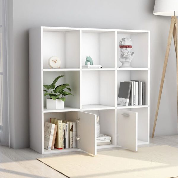 vidaXL Libreria Bianca 98x30x98 cm in Legno Multistrato