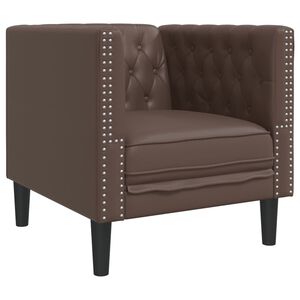 vidaXL Poltrona Chesterfield Marrone in Similpelle
