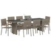vidaXL Set da Pranzo per Giardino 9 pcs Grigio polyrattan