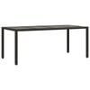 vidaXL Tavolo da Giardino Piano in Vetro Nero 190x90x75 cm Polyrattan