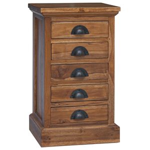 vidaXL Cassettiera Naturale 35 x 30 x 60 cm Legno di teak solido