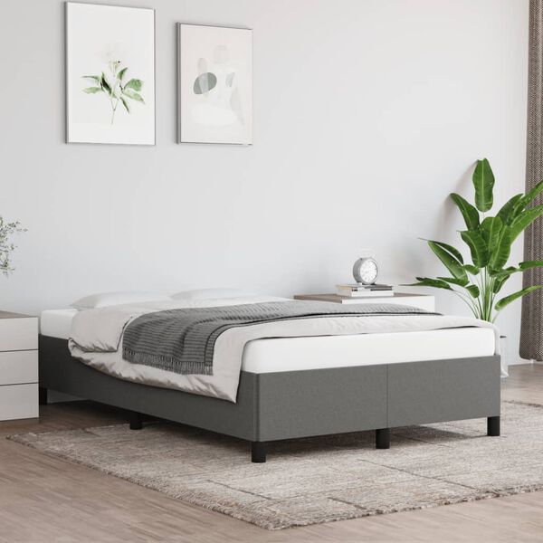vidaXL Giroletto senza Materasso Grigio Scuro 120x190 cm in Tessuto