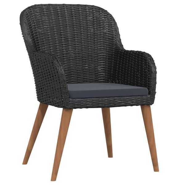 vidaXL Set da Pranzo da Giardino 9 pz con Cuscini Nero