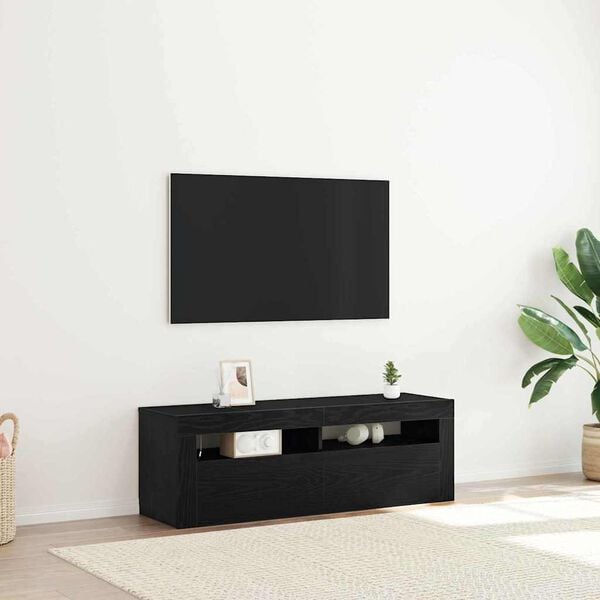 vidaXL Mobile TV Rovere Nero 120 x 35 x 40 cm Legno multistrato