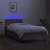 vidaXL Letto a Molle con Materasso e LED Tortora 100x200cm in Tessuto