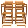 vidaXL Set bistrot 5 pcs Marrone legno massello di acacia